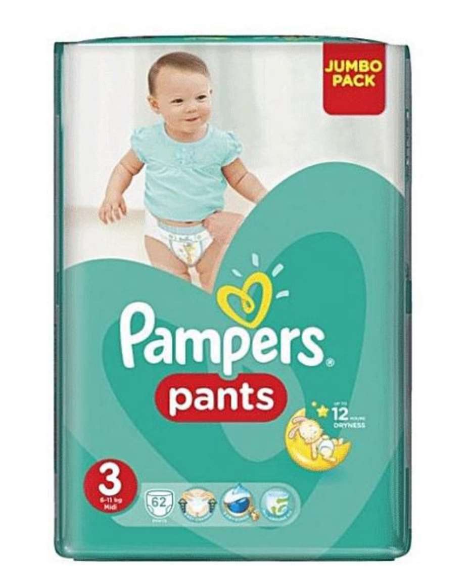 PAMPERS PANTS JUMBO MIDI X 62