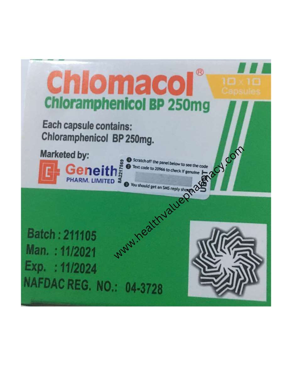 CHLOMACOL CHLORAMPHENICOL CAP 250MG