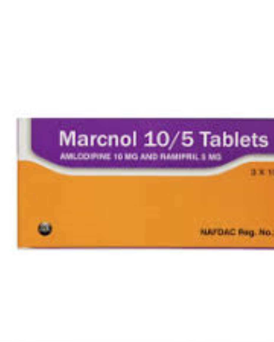 MARCNOL10/5MG(AMLODIPINE10MG AND RAMIPRIL5MG)