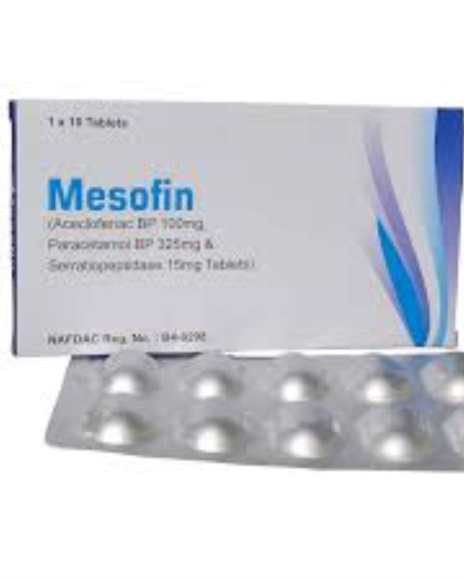 MESOFIN ACECLOFENAC /PARACETAMOL/ SERRATIOPETIDASE