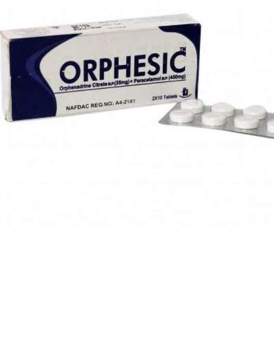 ORPHESIC TAB 10X10 ORPHENADRINE / PARACETAMOL