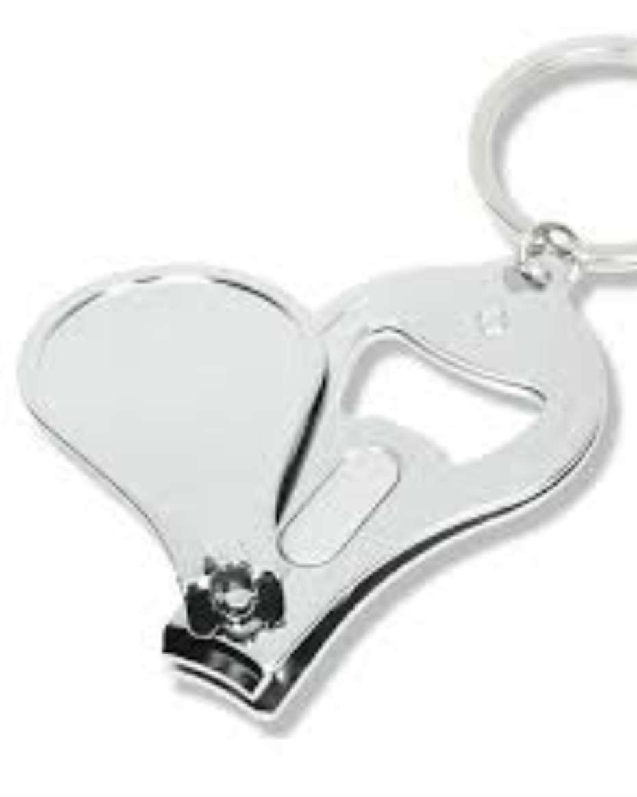 SILVER OPENER NAIL CUTTER KEYHOLDER