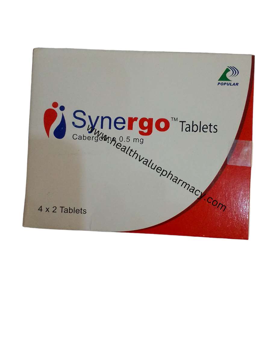 SYNERGO TAB CABERGOLINE 0.5MG 4X2