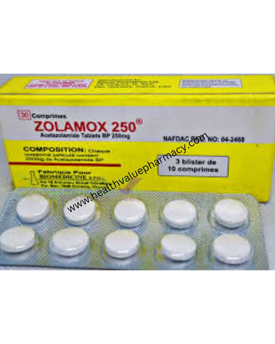 ZOLAMOX 250MG TAB ACETAZOLAMIDE