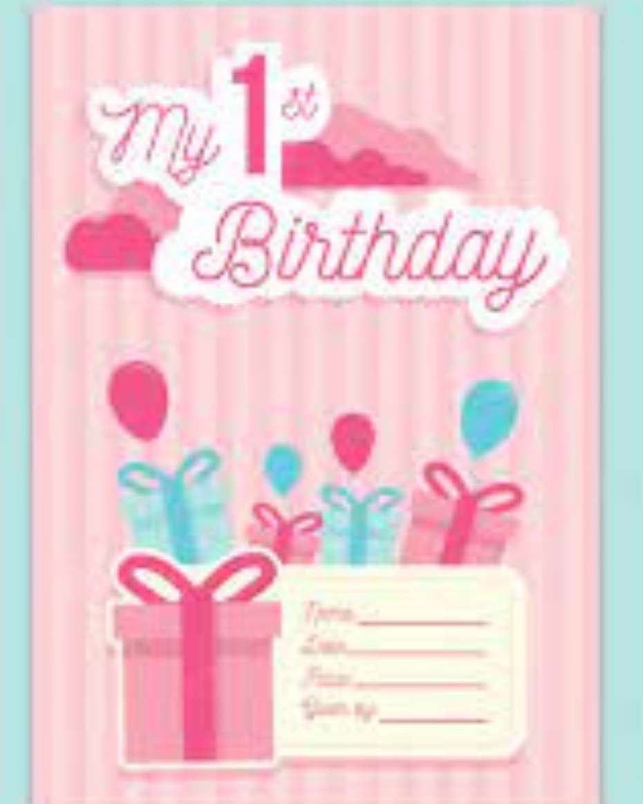 1st birthday hot sale greeting cards