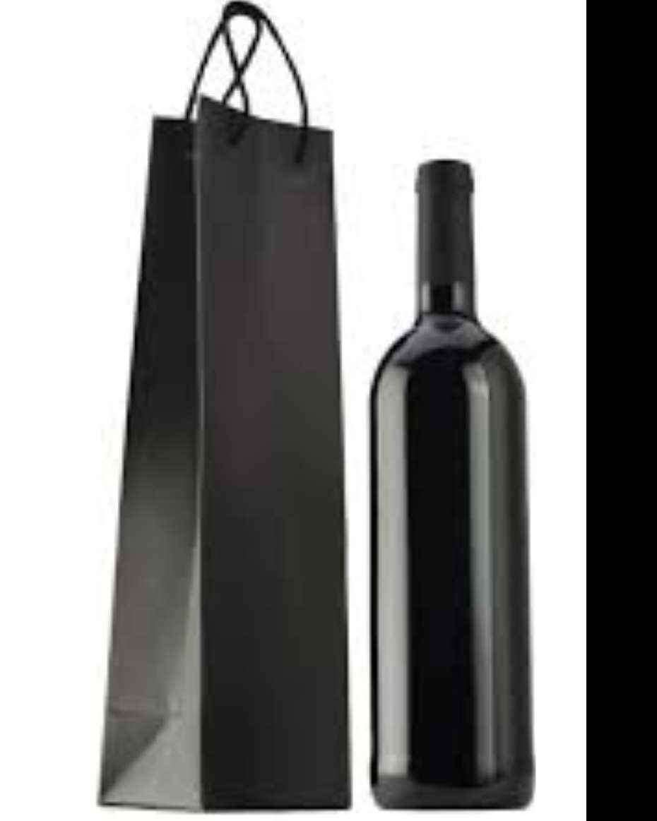 Elegant Black and White Wine Bag