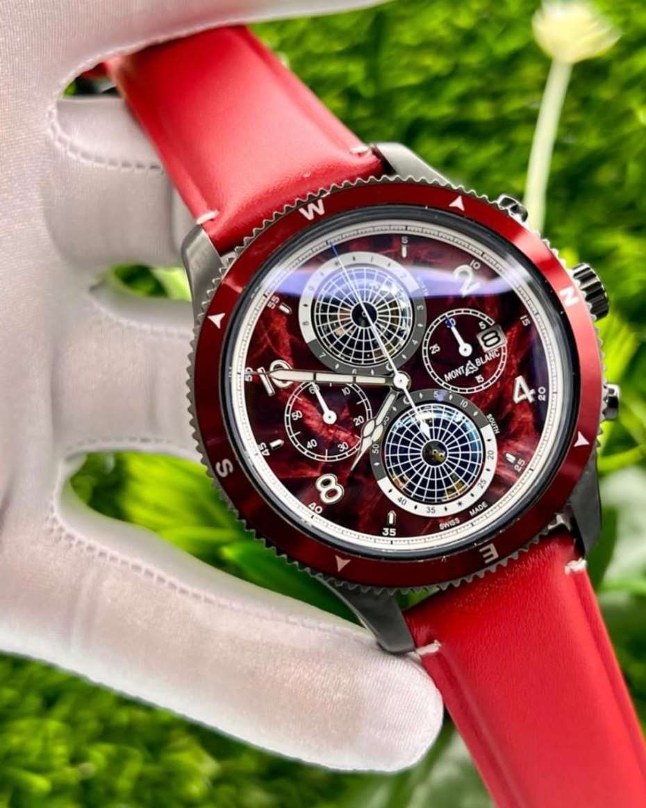 RED LEATHER MONT BLANC