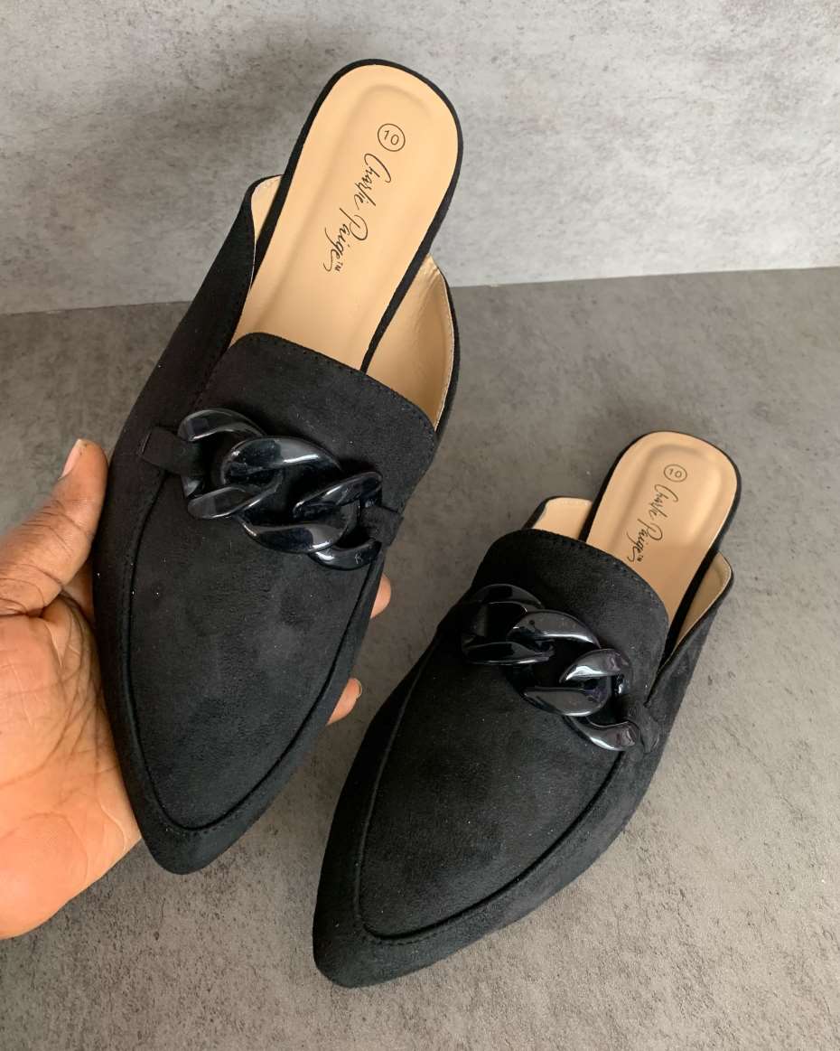 CHARLIE PAIGE MULES 10 BLACK SIZE 41