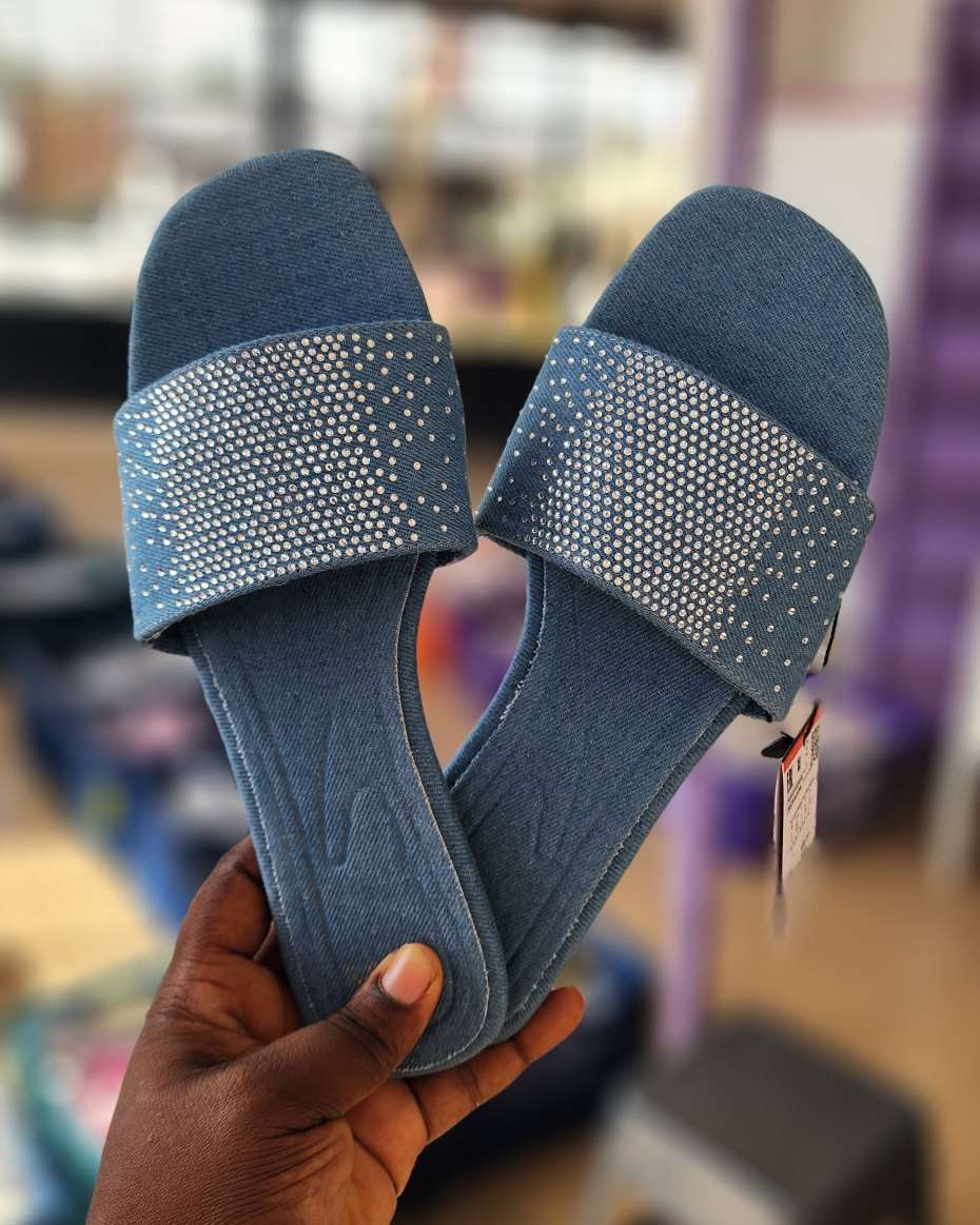 CUTE DENIM SLIPPERS BLUE SIZE 38