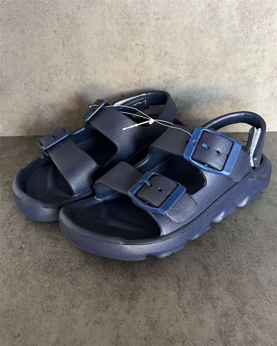 DOUBLE BUCKLE KIDS SANDALS BLUE SIZE 32