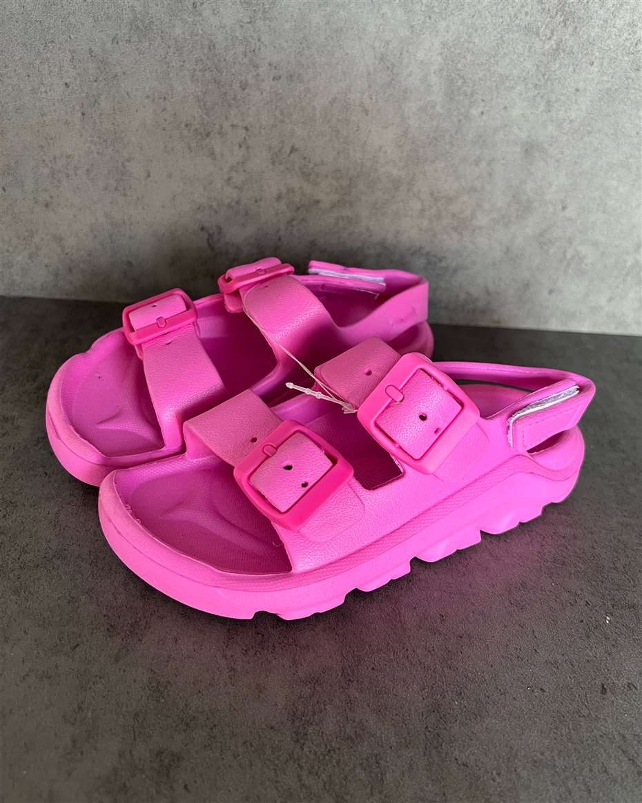 DOUBLE BUCKLE KIDS SANDALS DEEP PINK SIZE 28