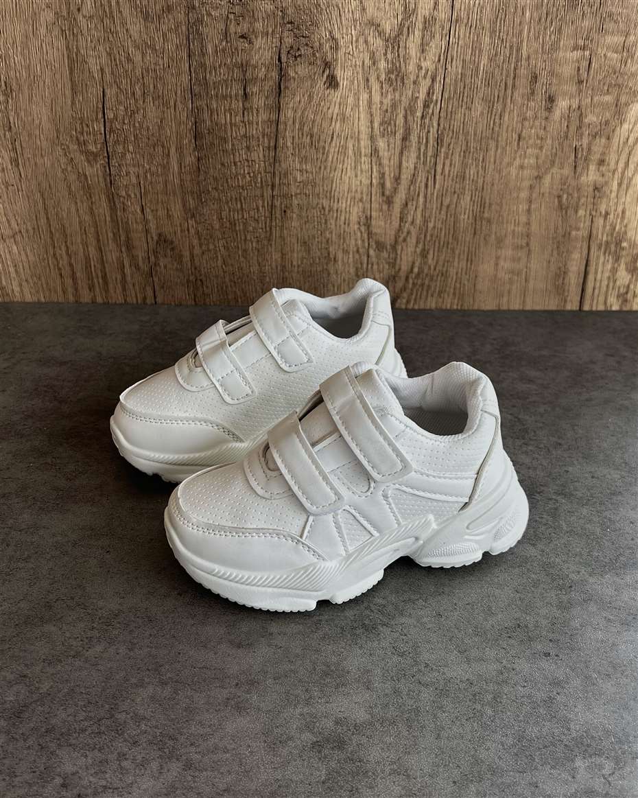 DOUBLE STRAP SNEAKERS WHITE SIZE 26
