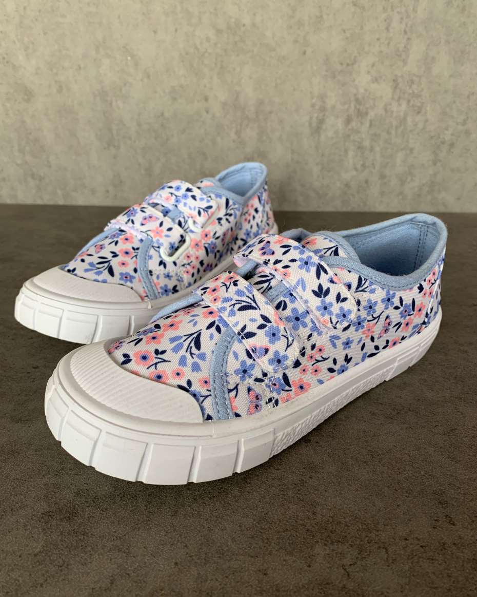 FLORAL STRAP CANVAS PUMPS UK 8 SIZE 26