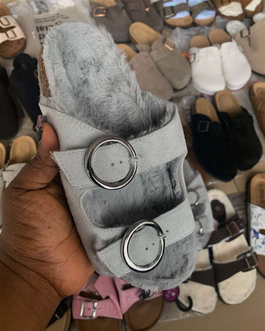 FURRY BIRKENSTOCK GREY SIZE 38