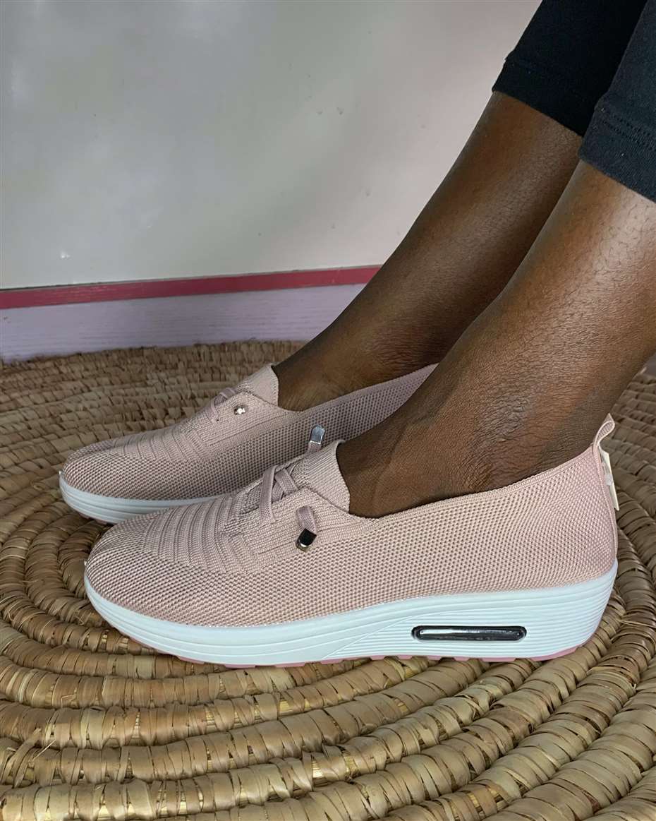 KNITTED MESH LIGHWEIGHT SLIP-ON PINK SIZE 39