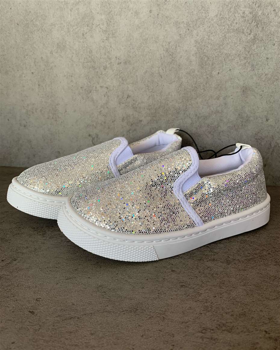 KOMFORME GLITTER SLIP-ON 13 SILVER SIZE 31