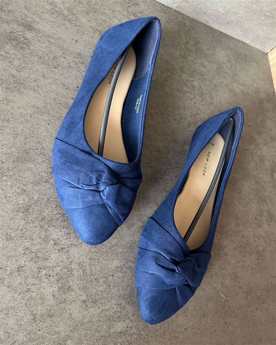 NEW LOOK KNOT FLATS BLUE SIZE 37