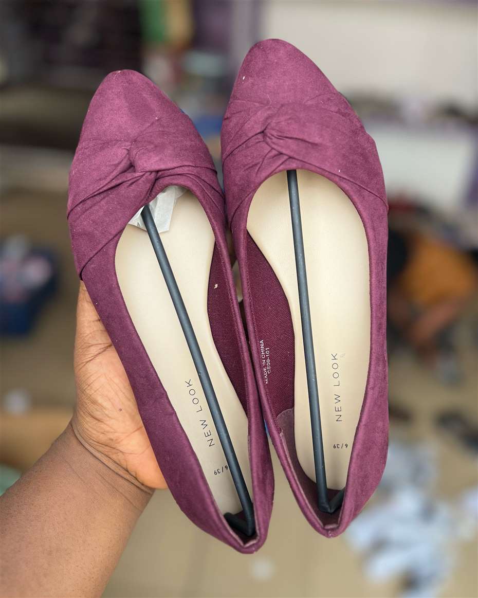 NEW LOOK KNOT FLATS BURGUNDY SIZE 37