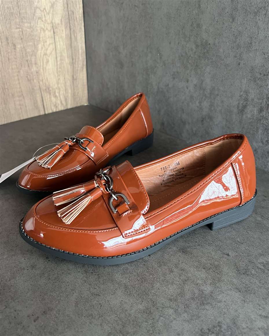 OLIVERIA TASSEL LOAFERS BROWN SIZE 38