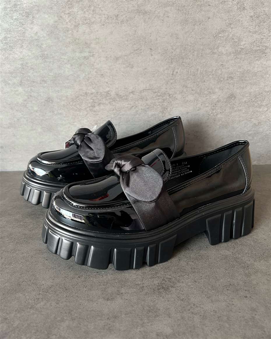 ORIGINAL CHUNKY BOW LOAFERS BLACK SIZE 43