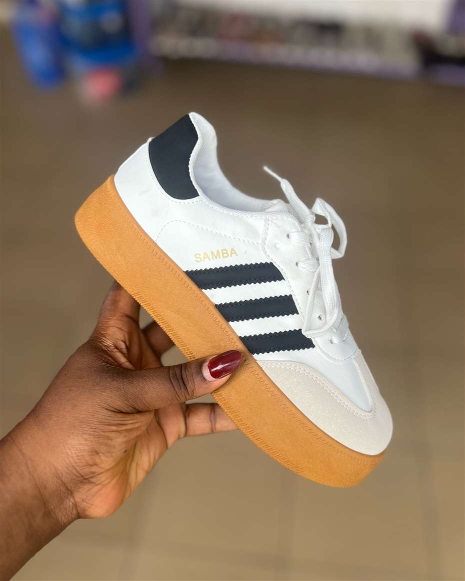 SAMBA SNEAKERS WHITE/BLACK/BROWN SIZE 38
