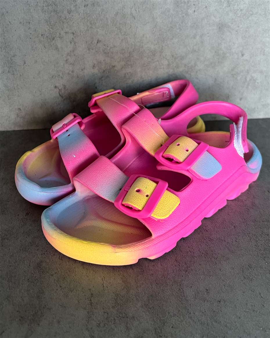 TIE-DYE DOUBLE BUCKLE SANDALS MULTI-COLOR SIZE 29