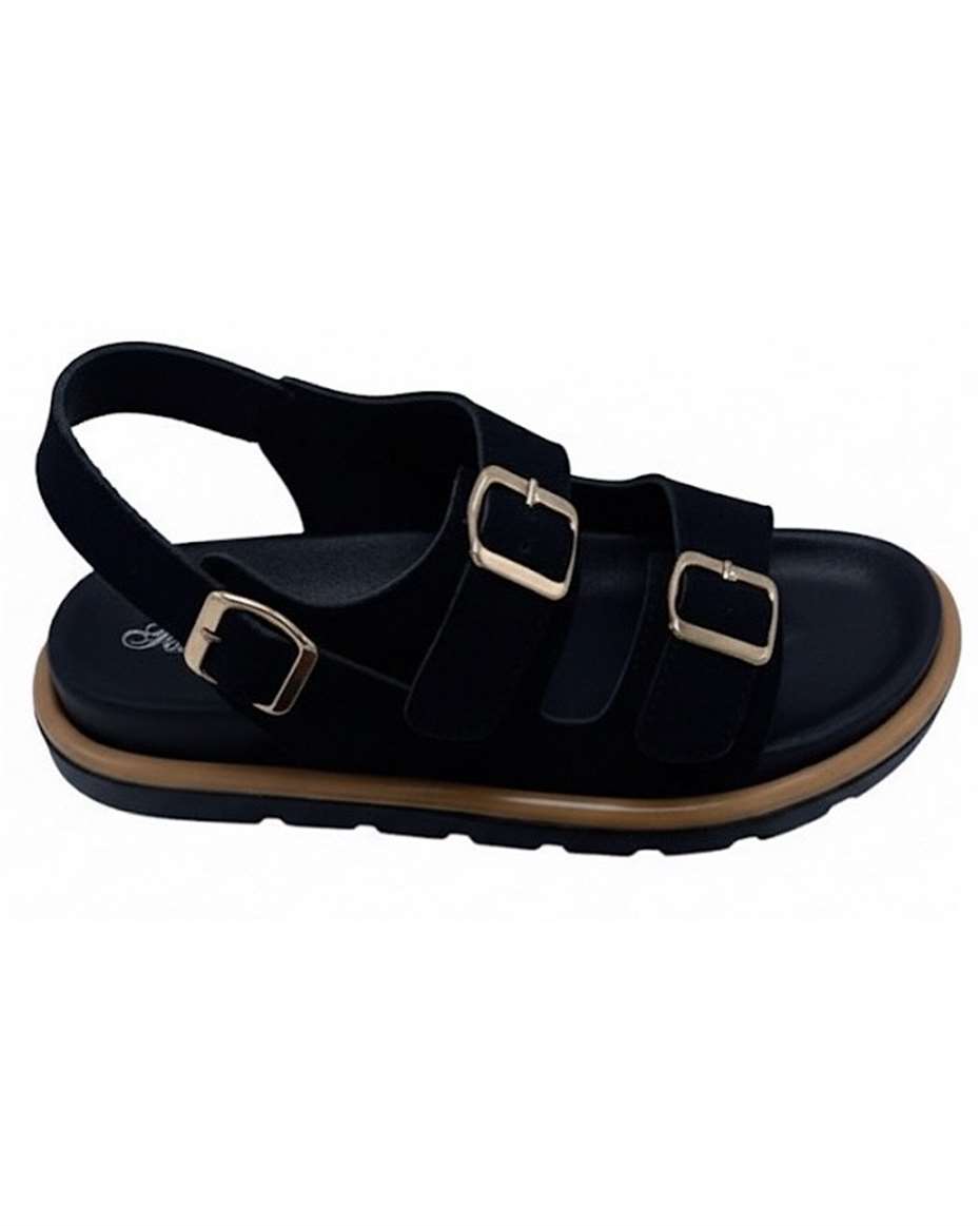 UNISEX BUCKLE SANDALS BLACK SIZE 37
