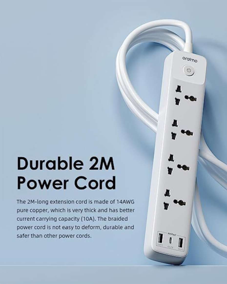 POWERHUB C 2M 4-AC 3-USB POWER STRIP